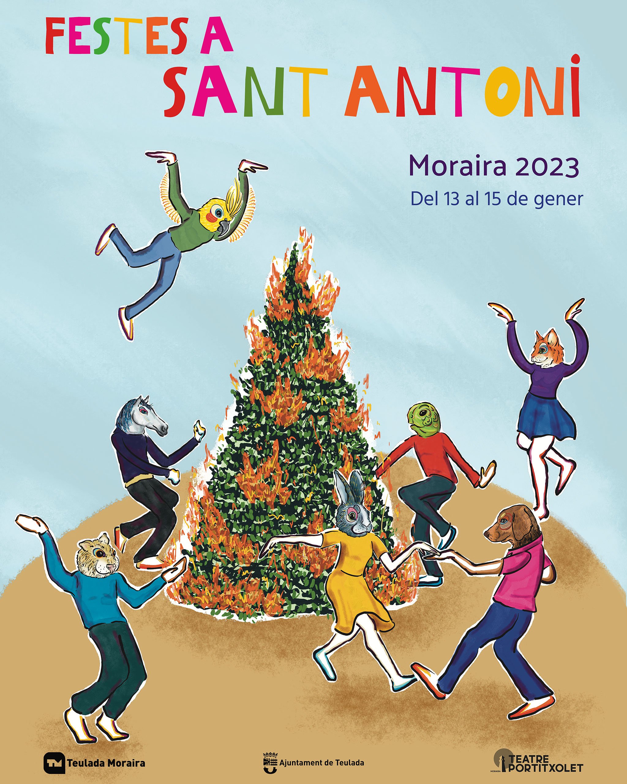Cartel de la fiesta de Sant Antoni en Moraira 2023