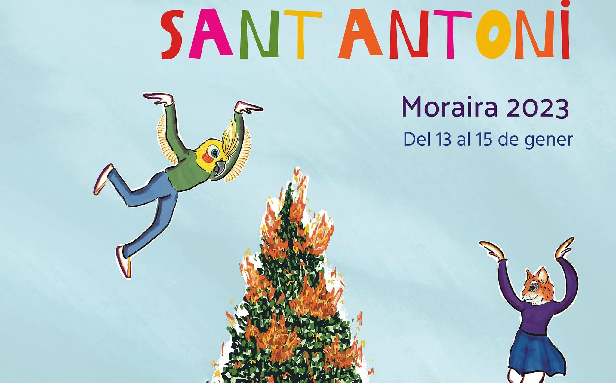 cartel de la fiesta de sant antoni en moraira en 2023
