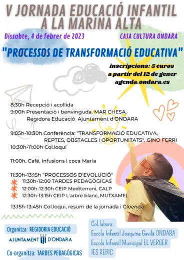 Cartel de la V Trobada d’Educació Infantil a la Marina Alta en Ondara
