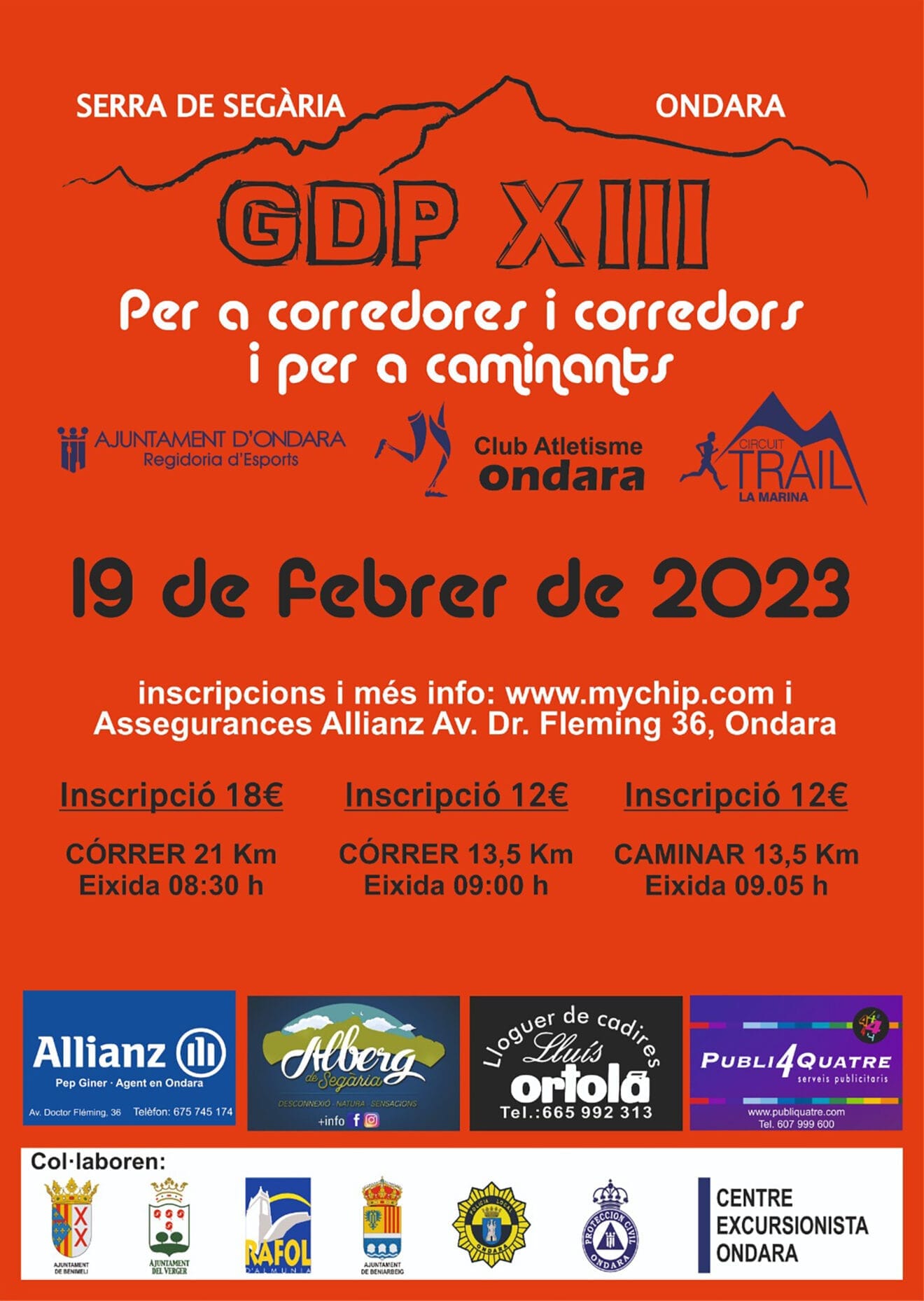 Cartel del XIII Gegant de Pedra de Ondara por la Serra de Segària