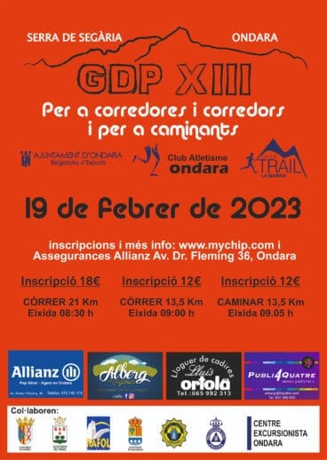 Cartel del XIII Gegant de Pedra de Ondara por la Serra de Segària