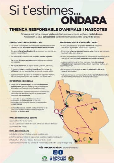 Cartel informativo para los dueños de animales