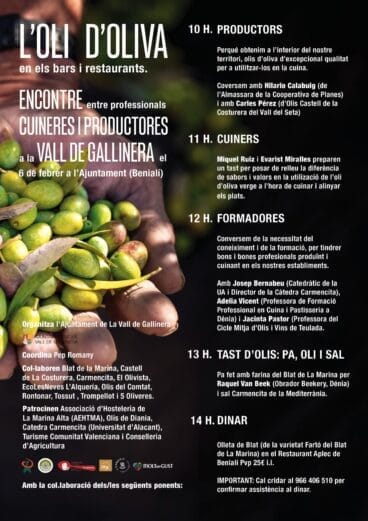 Programación del Encuentro en la Vall de Gallinera
