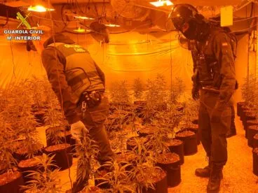 Guardia Civil durante la desmantelación en las urbanizaciones calpinas