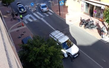Lugar del accidente en la entrada del Verger