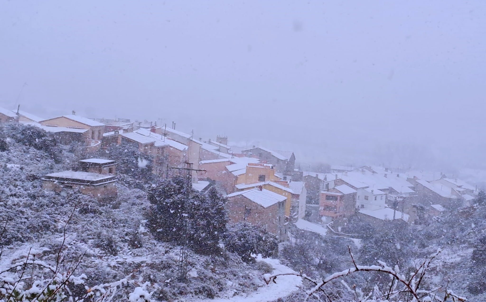 nieve en el interior de la marina alta