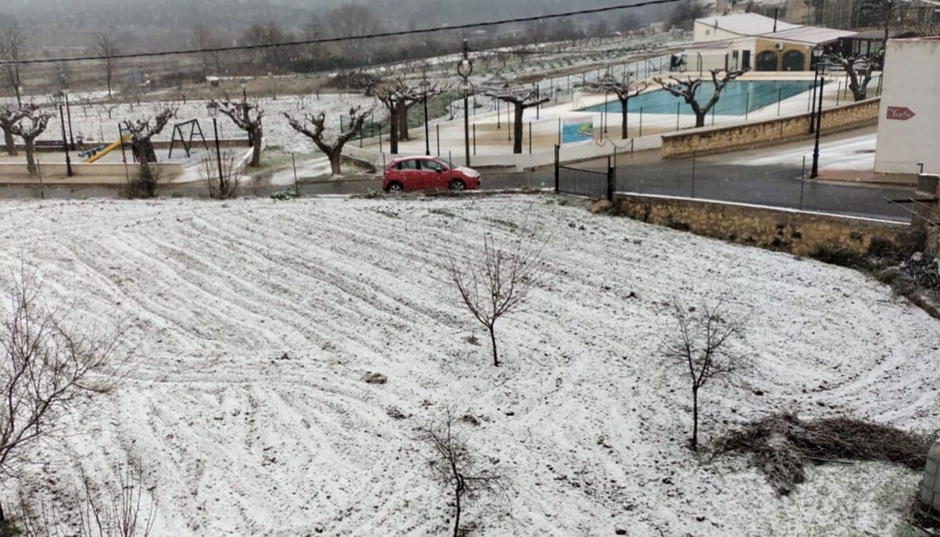 Nieve en la zona interior de la comarca