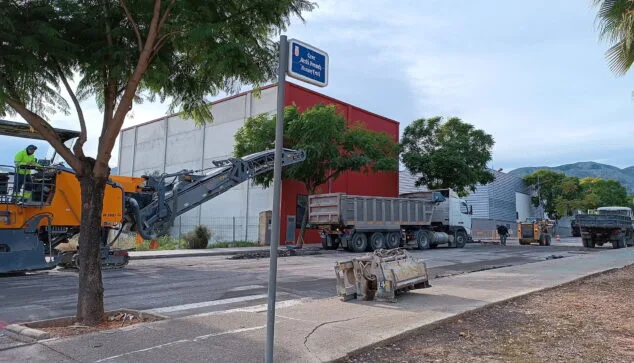 Tres vías de gran importancia en Pego serán sometidas a reasfaltados 1 Imagen: Obras de pavimentación en Pego