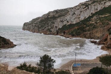 Temporal Gloria en la cala de la Granadella de Xàbia 2020