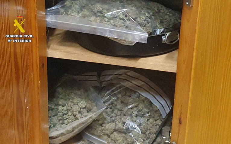Bolsas de marihuana descubiertas en la operación