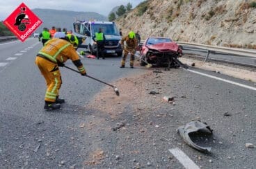 bomberos en el accidente de la ap 7