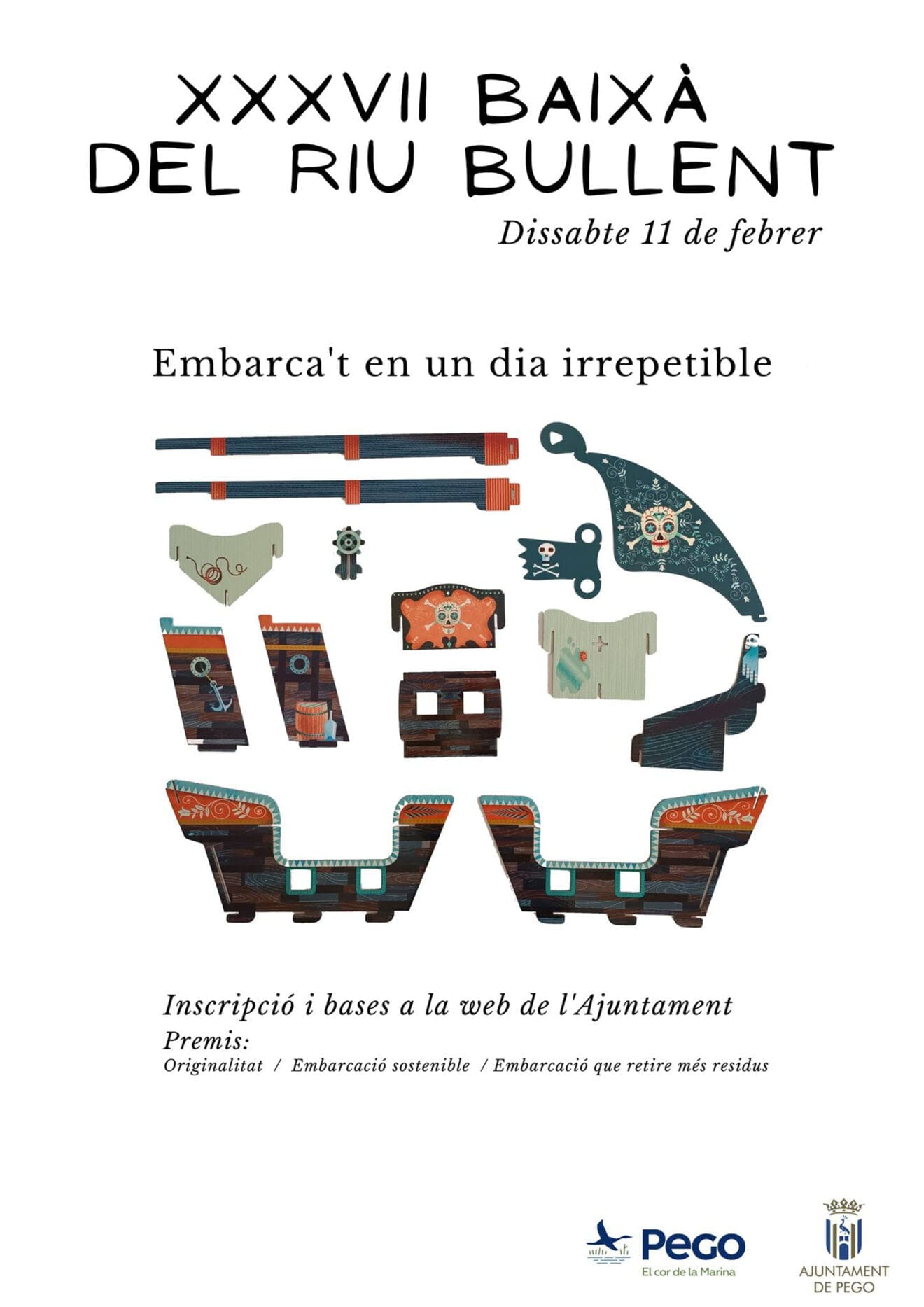 Cartel de la Baixada del riu Bullent de Pego en 2023