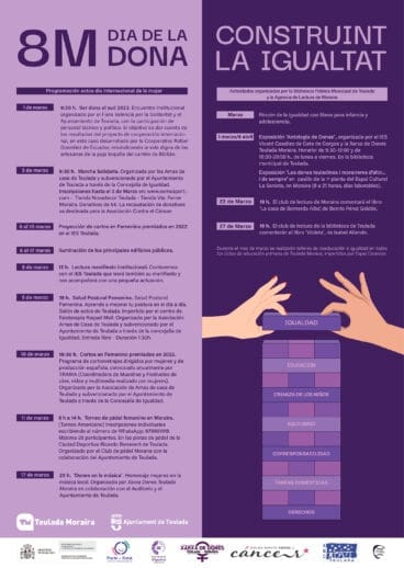 Cartel del programa del 8M en Teulada Moraira 2023