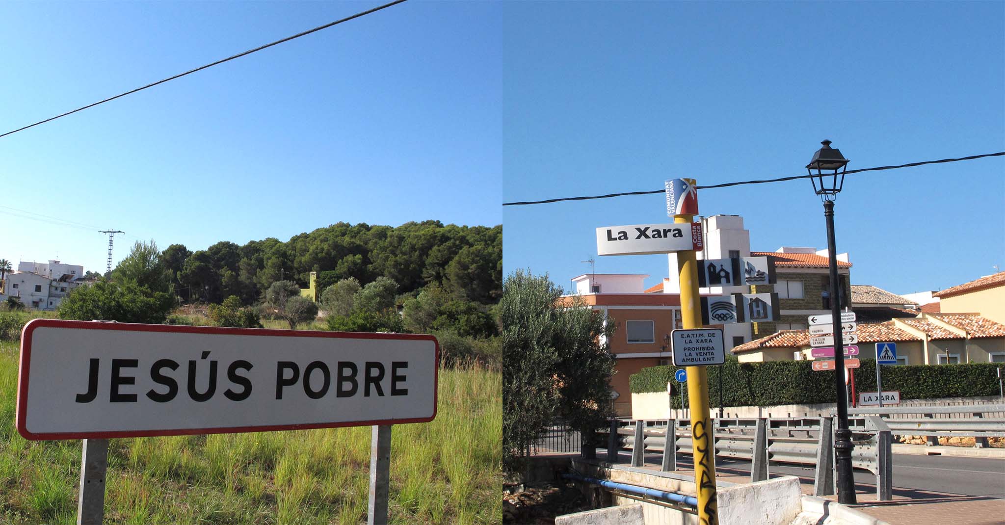 carteles de entrada de la xara y jesus pobre