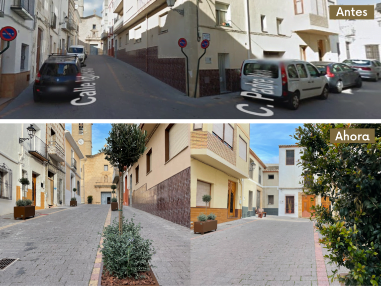 Das Vorher und Nachher in den Straßen von Benitatxell