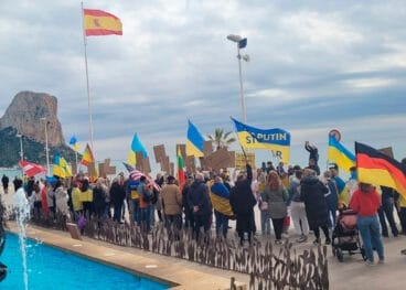 Final de la manifestación calpina contra la guerra