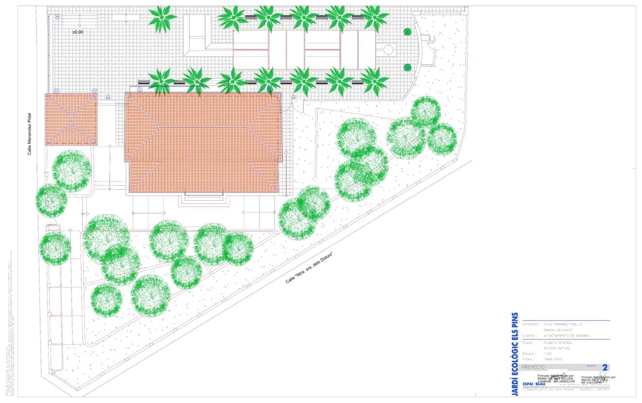 Plano de la creación del Jardín Ecológico en Ondara