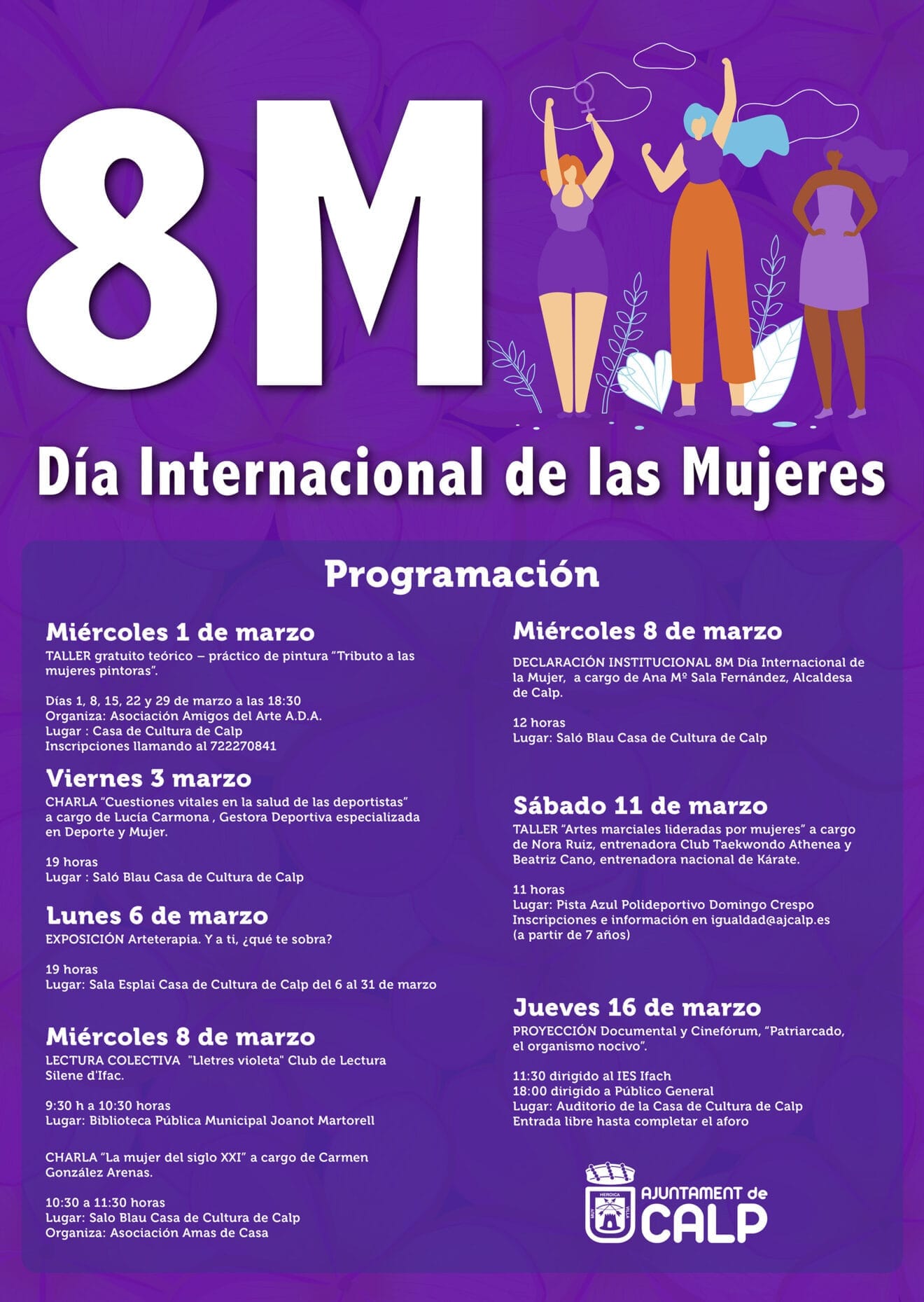 Programación del 8M de Calp
