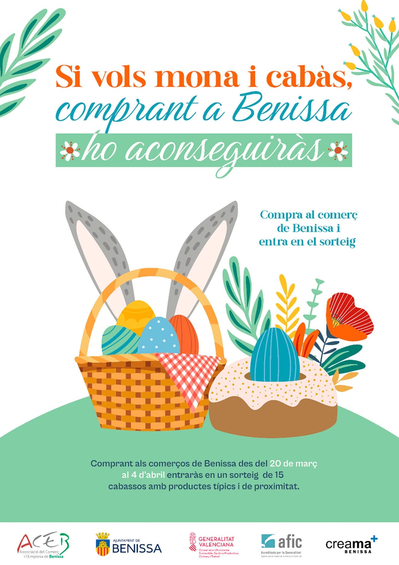 Cartel de la campaña benissera 'Mona i cabàs'