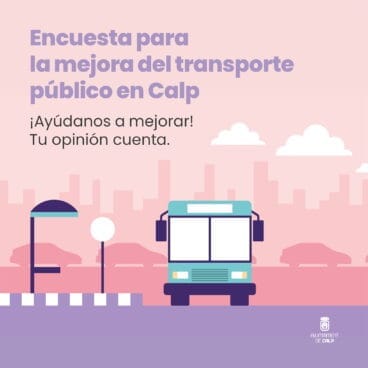 Cartel de la encuesta sobre el transporte público en Calp
