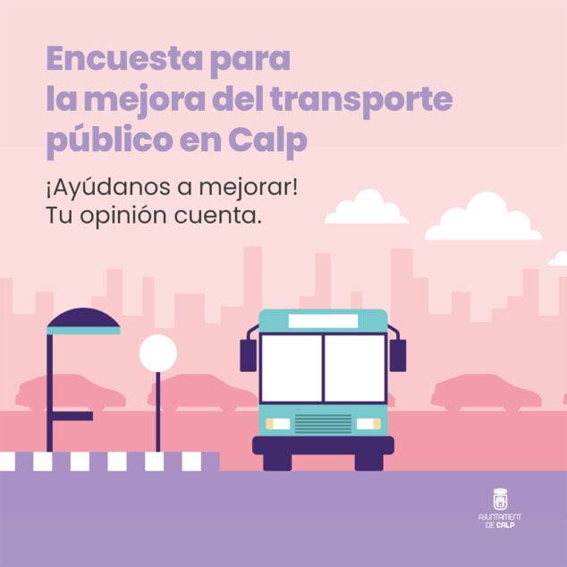 Imagen: Cartel de la encuesta sobre el transporte público en Calp