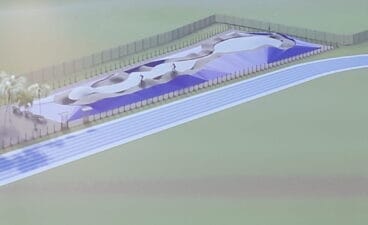 Circuito pump track para bicis incluido en la pista de atletismo