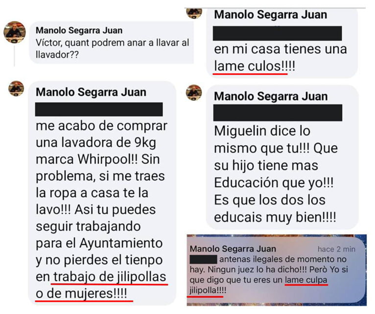 Comentarios publicados por el Ayuntamiento de Benitatxell proferidos por un regidor de la oposión
