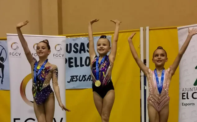 El Club Gimnasia Calpe logra en Alcoi clasificar a todas sus gimnastas para la fase autonómica 4 Imagen: Conjunto benjamín