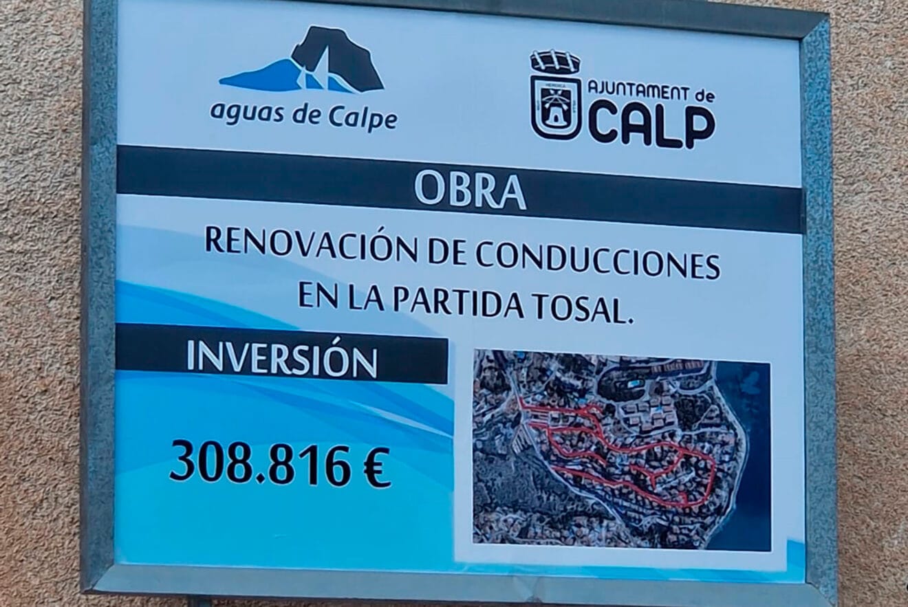 Obras de renovación de conducciones en la partida Tosal de Calp