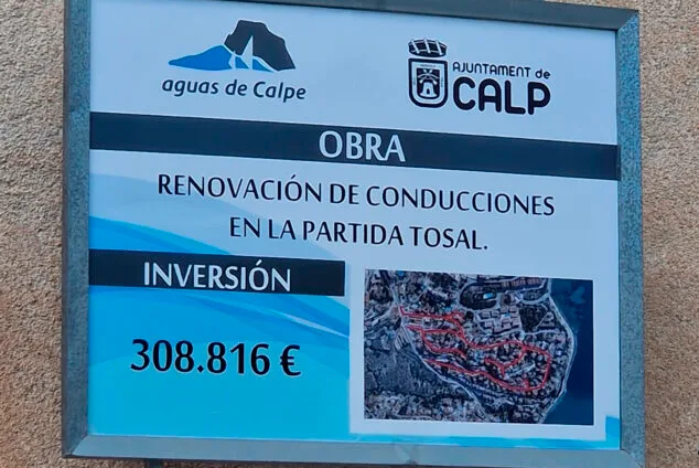 Imagen: Obras de renovación de conducciones en la partida Tosal de Calp