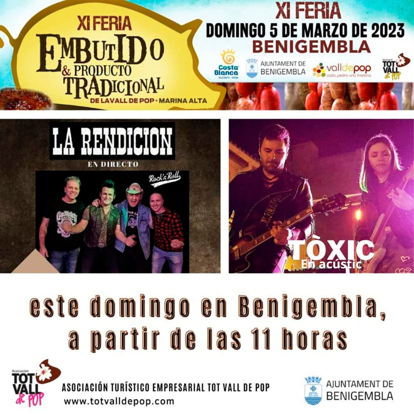 Oferta musical de la XI Feria del Embutido y el Producto Tradicional de la Vall de Pop