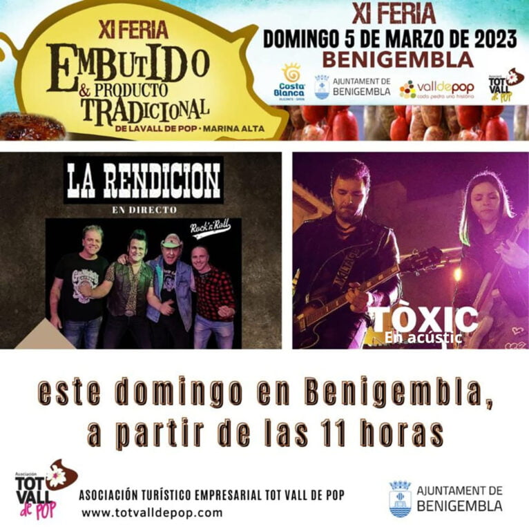 Oferta musical de la XI Feria del Embutido y el Producto Tradicional de la Vall de Pop