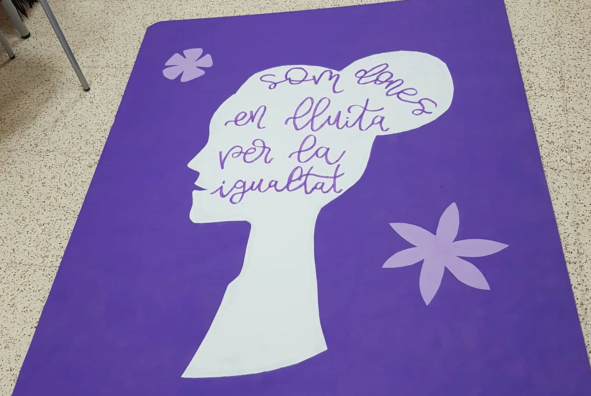 pancarta para el 8m del ies pedreguer
