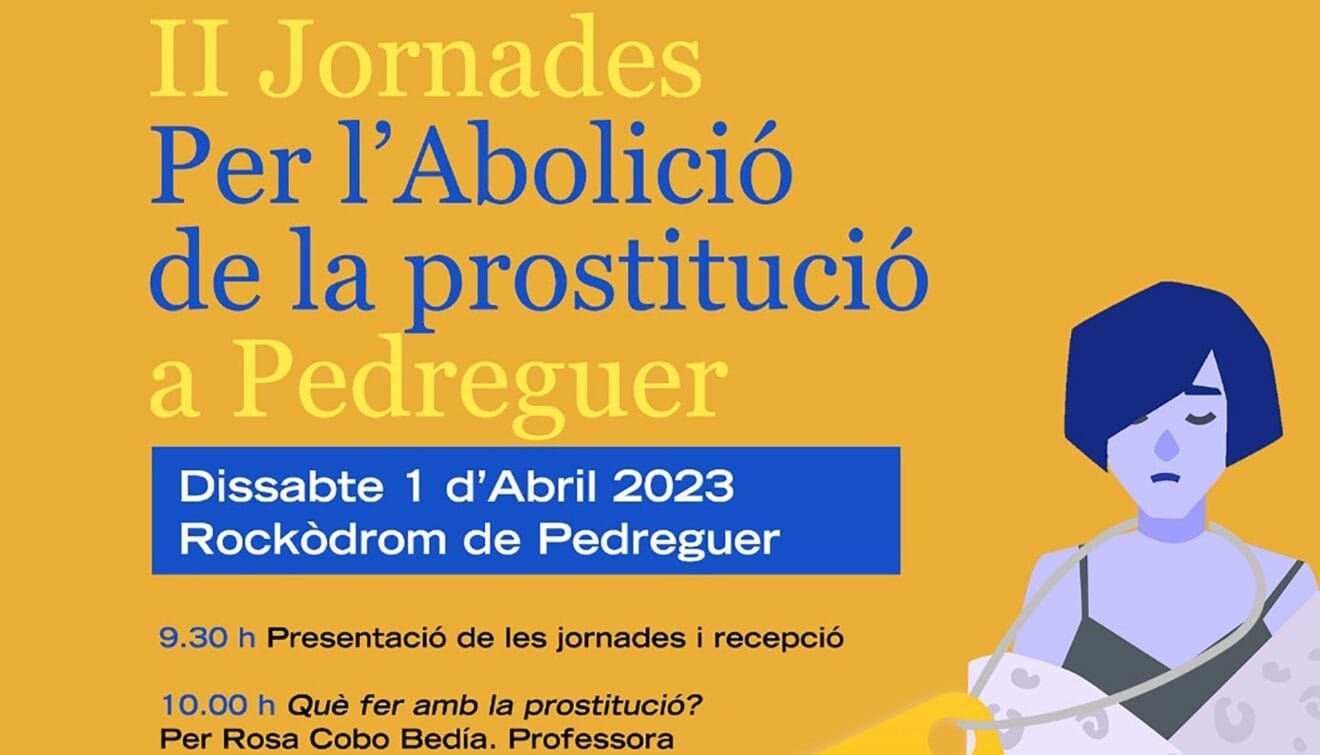Portada de las II Jornadas Por la Abolición de la Prostitución de Pedreguer
