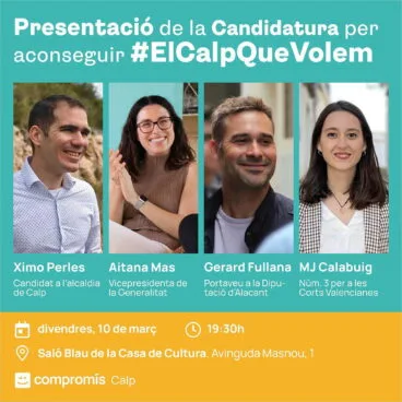 Presentación candidatura Compromís per Calp