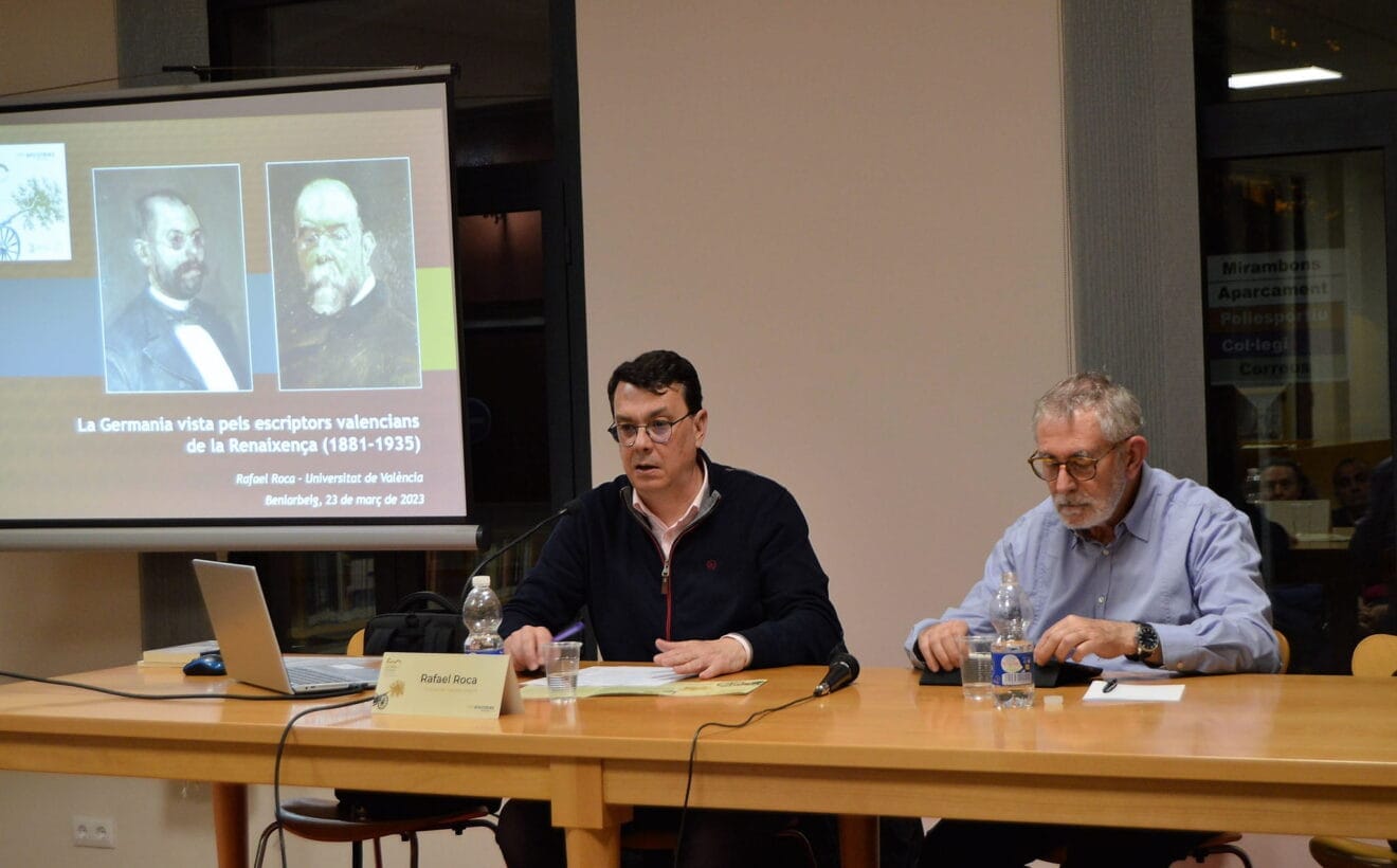 Rafael Roca y Tomás Espí en la jornada de Encontres a Beniarbeig 'La Germania vista pels escriptors valencians de la Renaixença (1881-1935)'