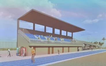 Zona de gradas de la pista de atletismo benissera