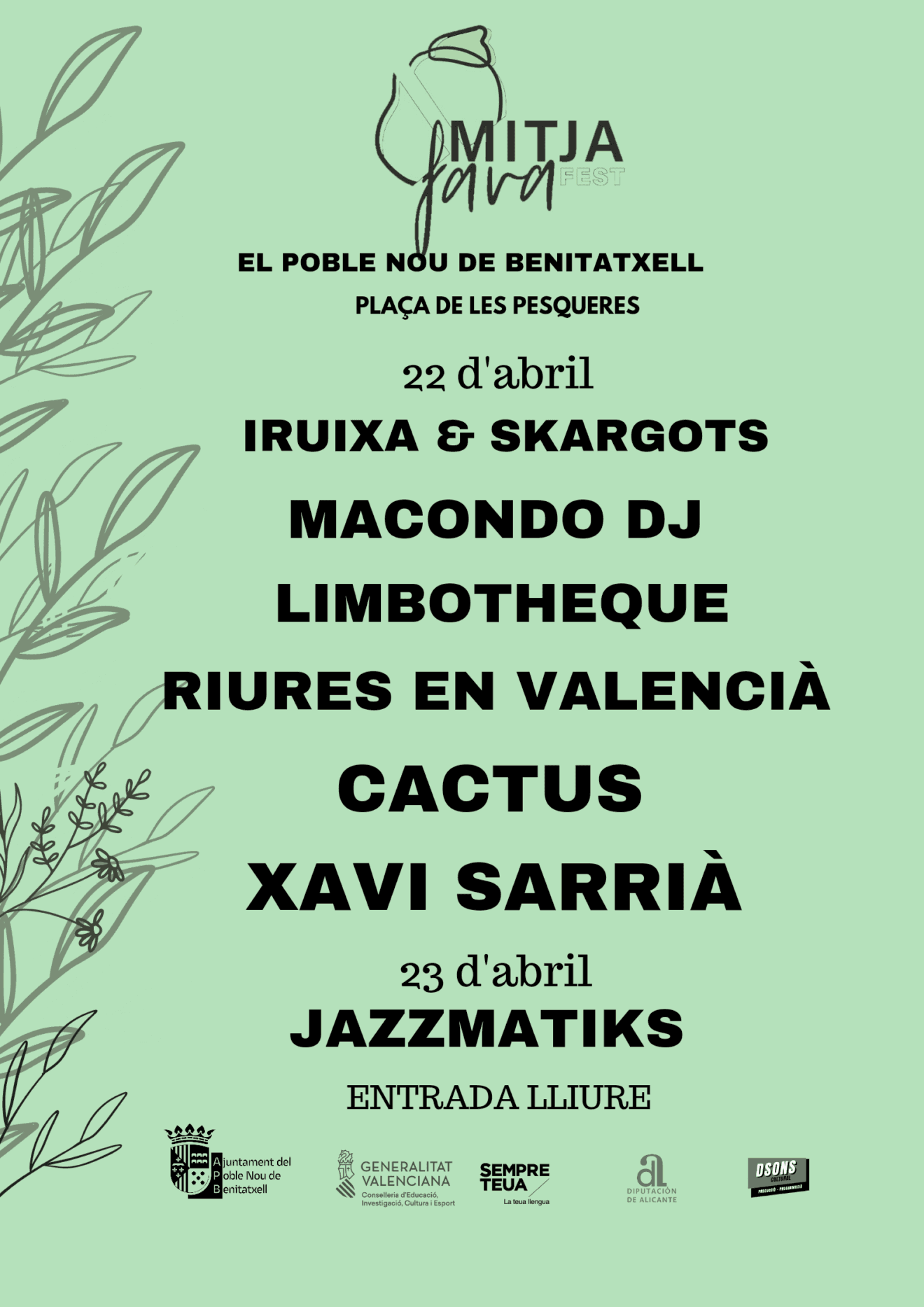 22 y 23 de abril en Mitjafava Fest