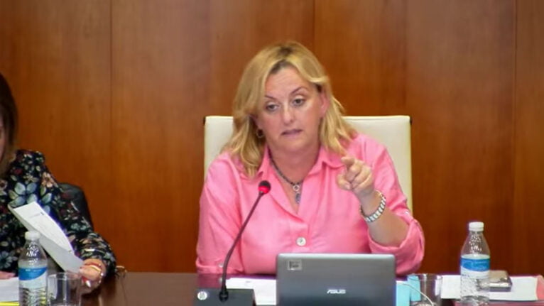 Ana Sala, alcaldesa de Calp, en el pleno de abril de 2023