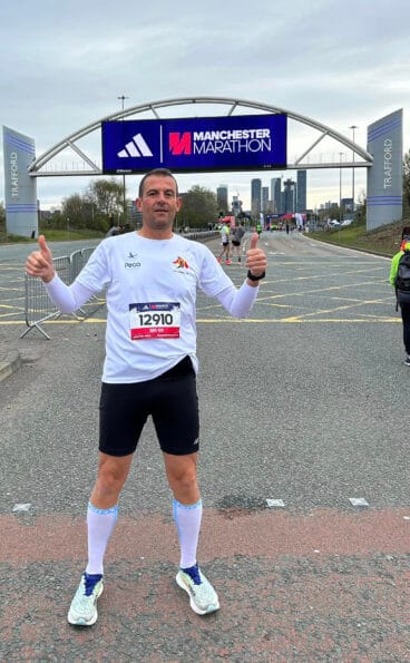 Carlos Siscar en el Manchester Marathon
