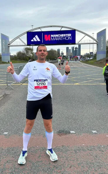 Carlos Siscar en el Manchester Marathon