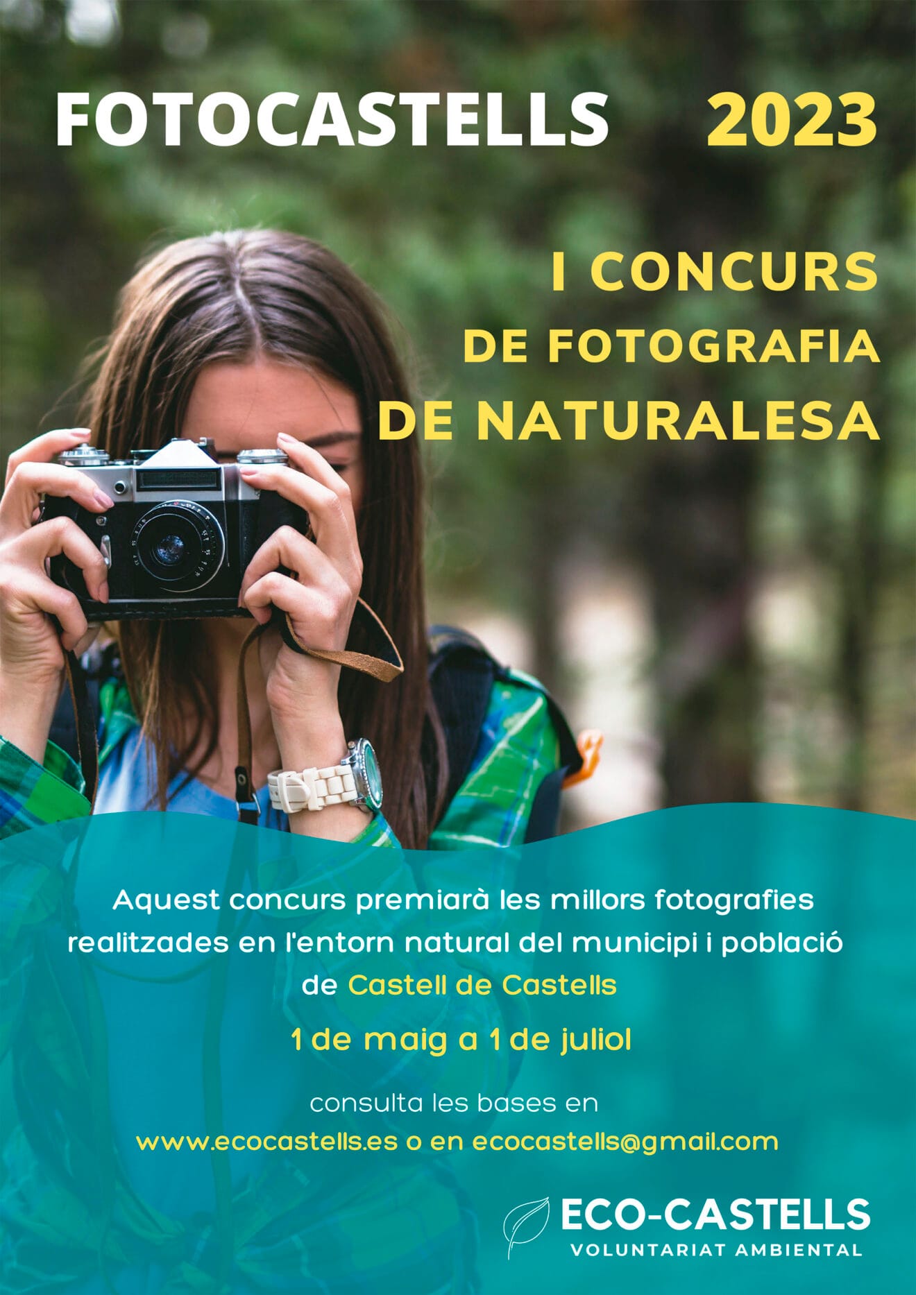 Cartel del I Concurso de fotografía de naturaleza FotoCastells 2023