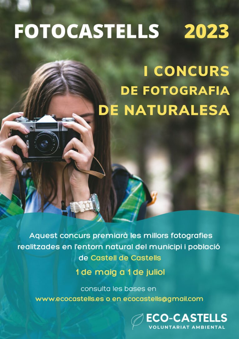 Cartel del I Concurso de fotografía de naturaleza FotoCastells 2023