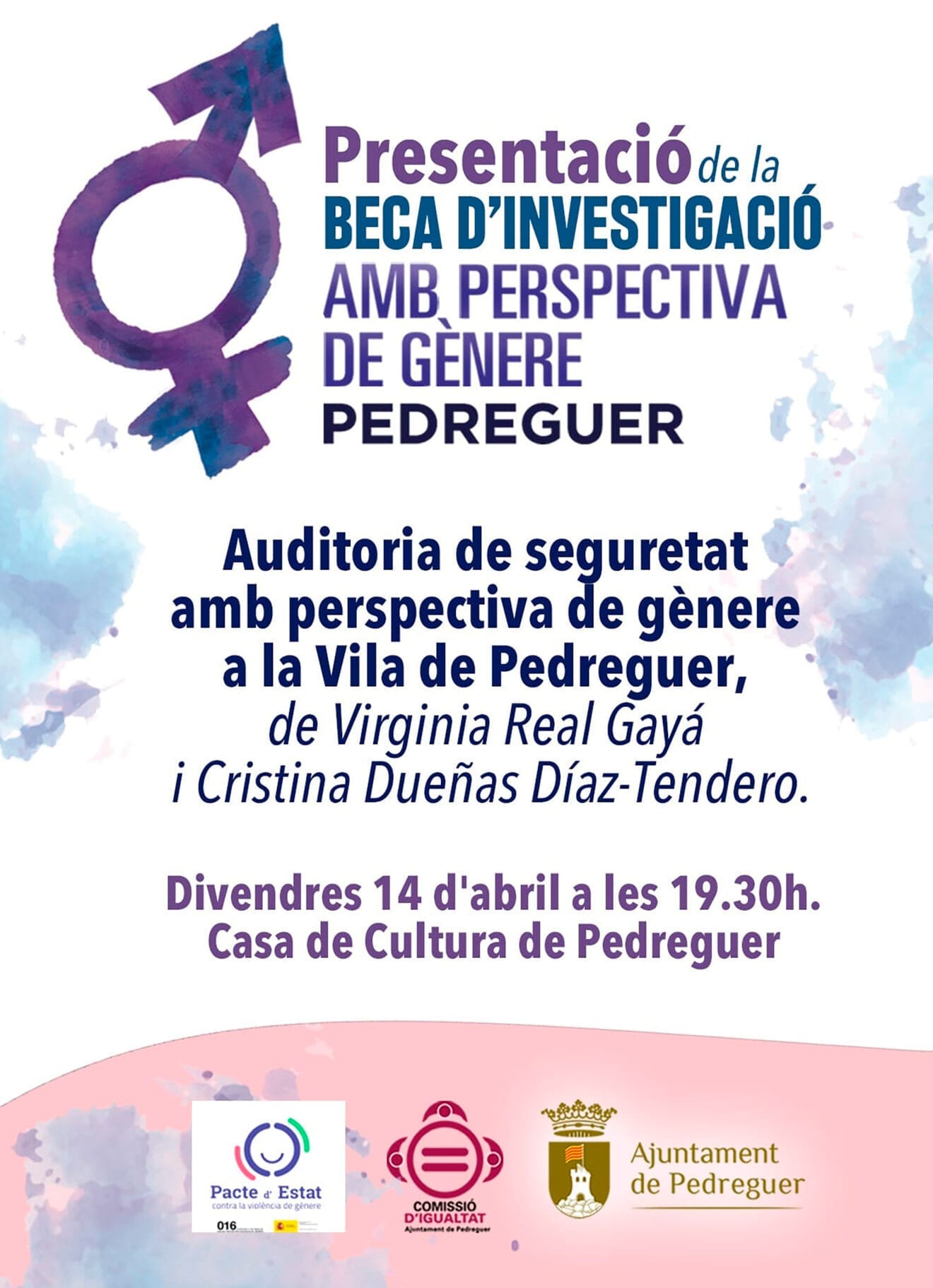 III Beca de investigación con perspectiva de género de Pedreguer