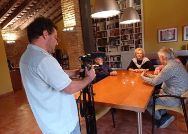 José Gayà en la grabación del documental sobre les hermanos Comes de Pedreguer