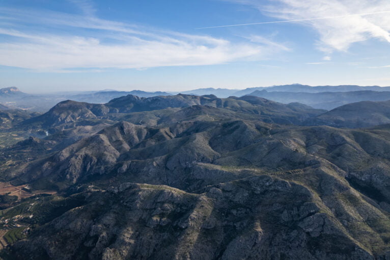 Montañas en el interior de la Marina Alta en la Vall de Gallinera