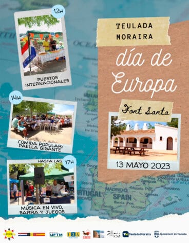 Cartel del Día de Europa en Teulada Moraira