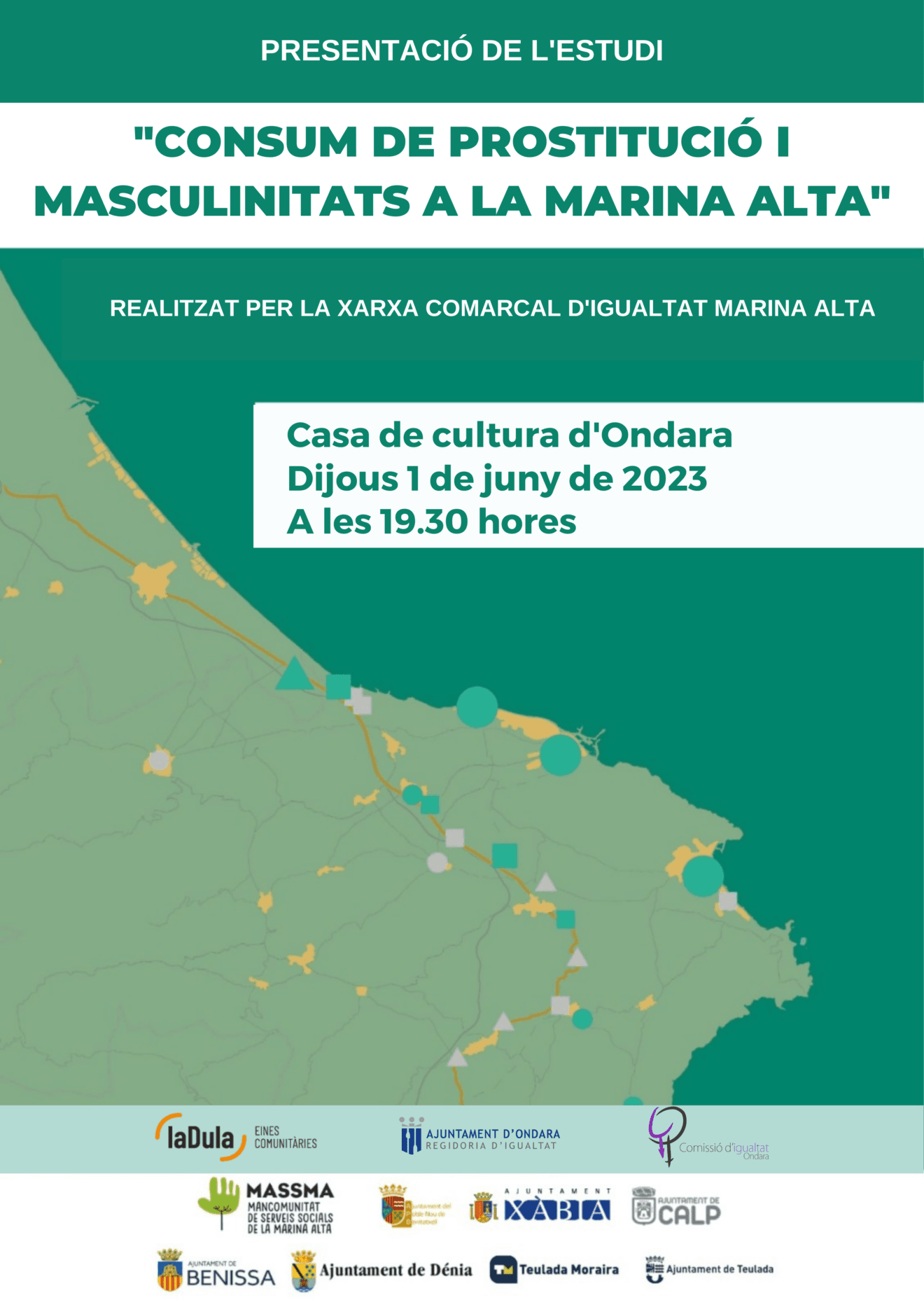 Cartel de la presentación del estudio en Ondara