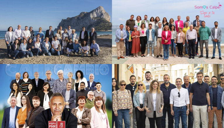 Equipos del PP de Calp, Somos Calpe, PSPV-PSOE Calp y Compromís per Calp