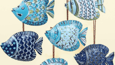 Esculturas de peces de madera para combinar